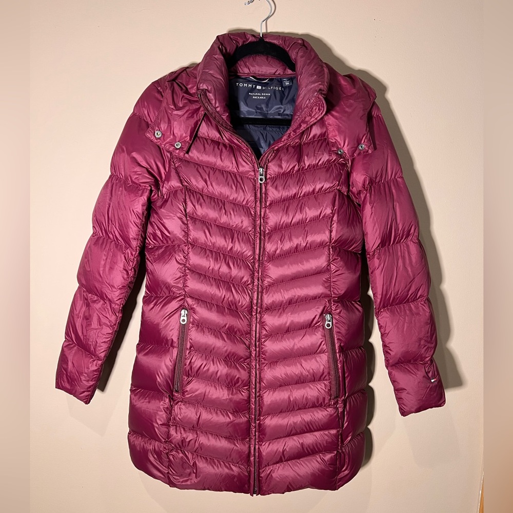 Tommy Hilfiger Purple Packable Natural Down Coat Women’s Size Small